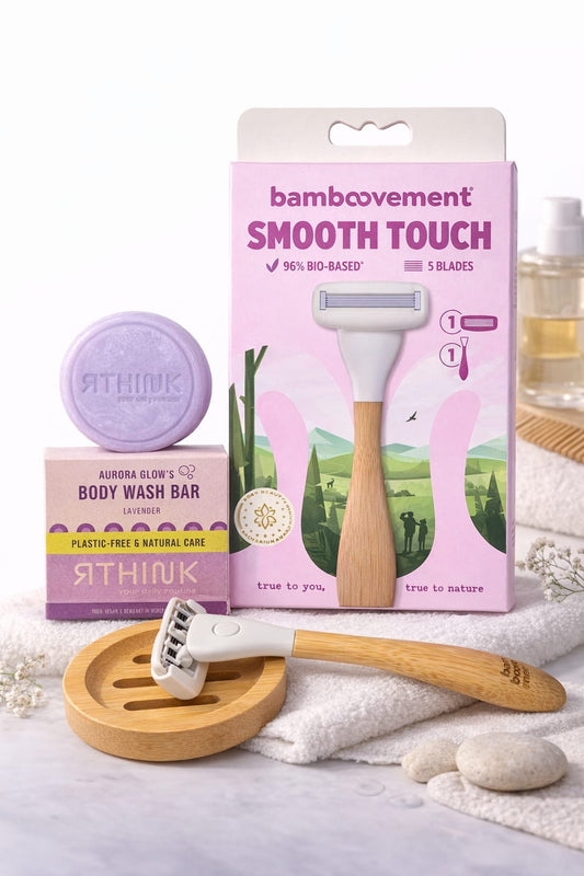 Luxury Eco Razor & Body Wash Bar Bundle | Bamboo Shaving Set