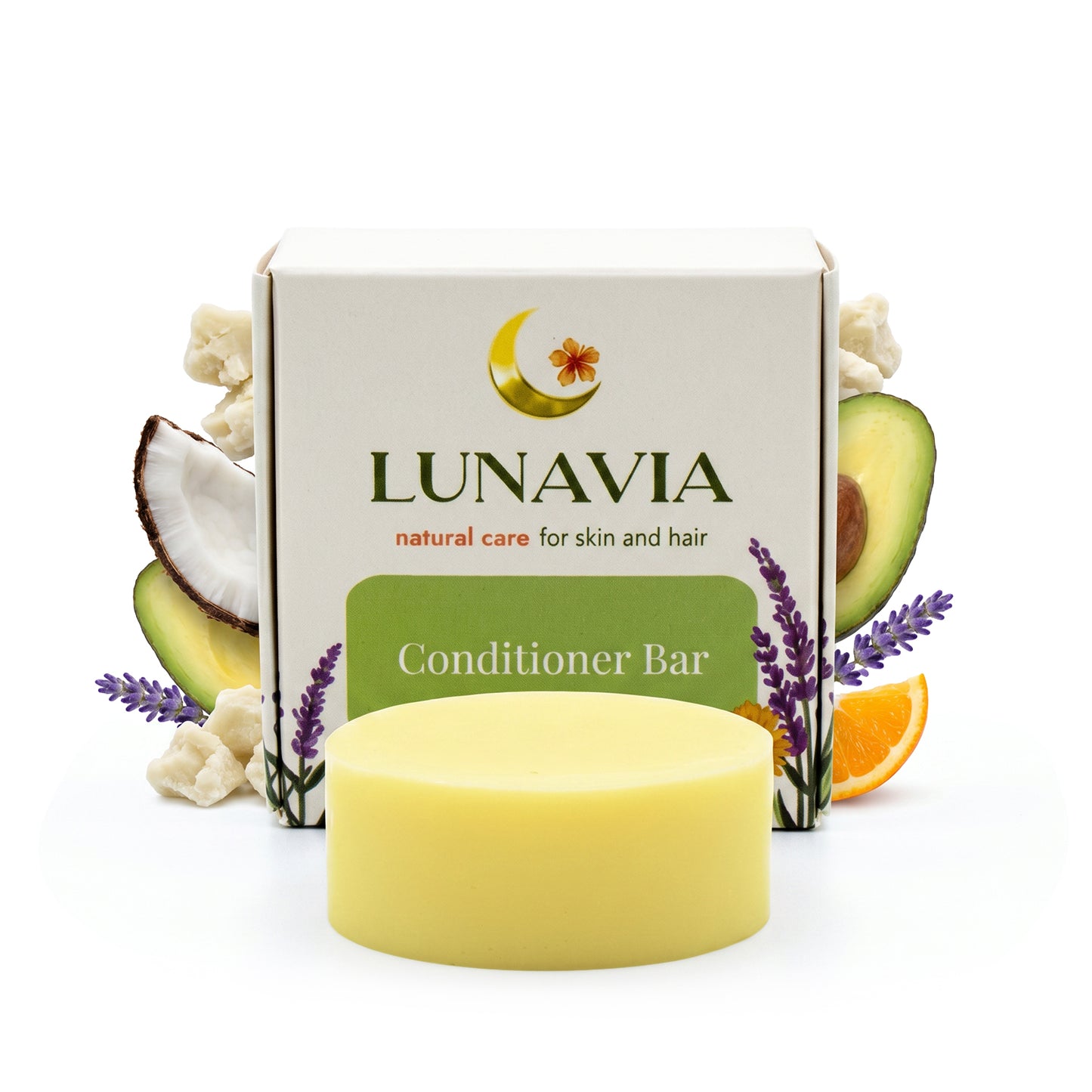 Lunavia Natural Hair Detox Set – Plasticvrije Haarverzorging met Shampoo Bar, Conditioner Bar &amp; Natuurlijke Essentials