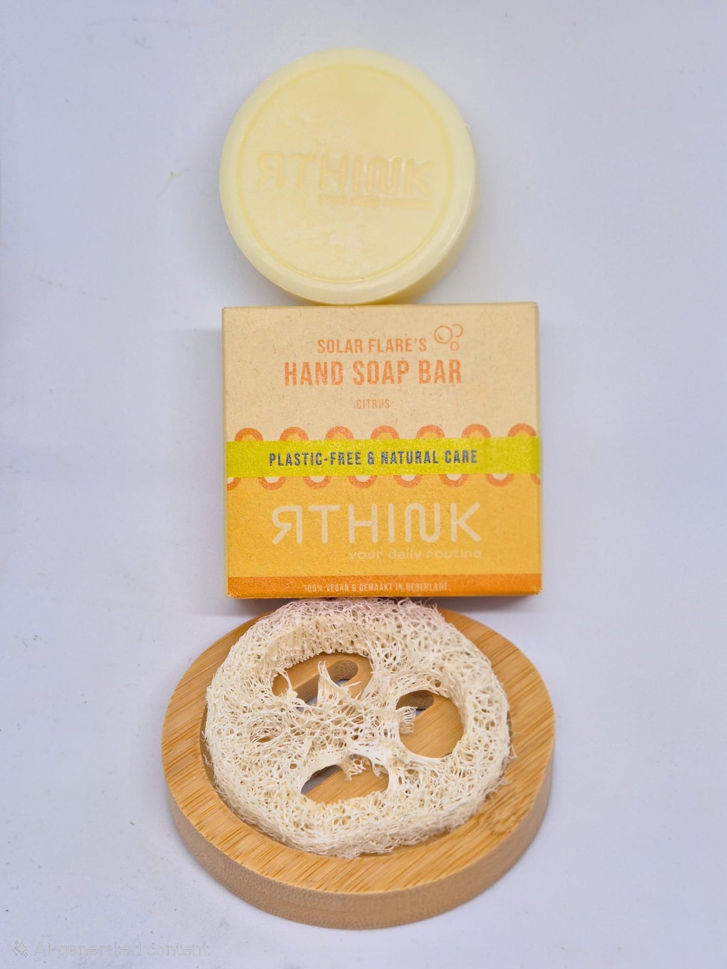 Eco-Friendly Mini Set – Plastic-Free Hand Soap, Loofah & Bamboo Tray