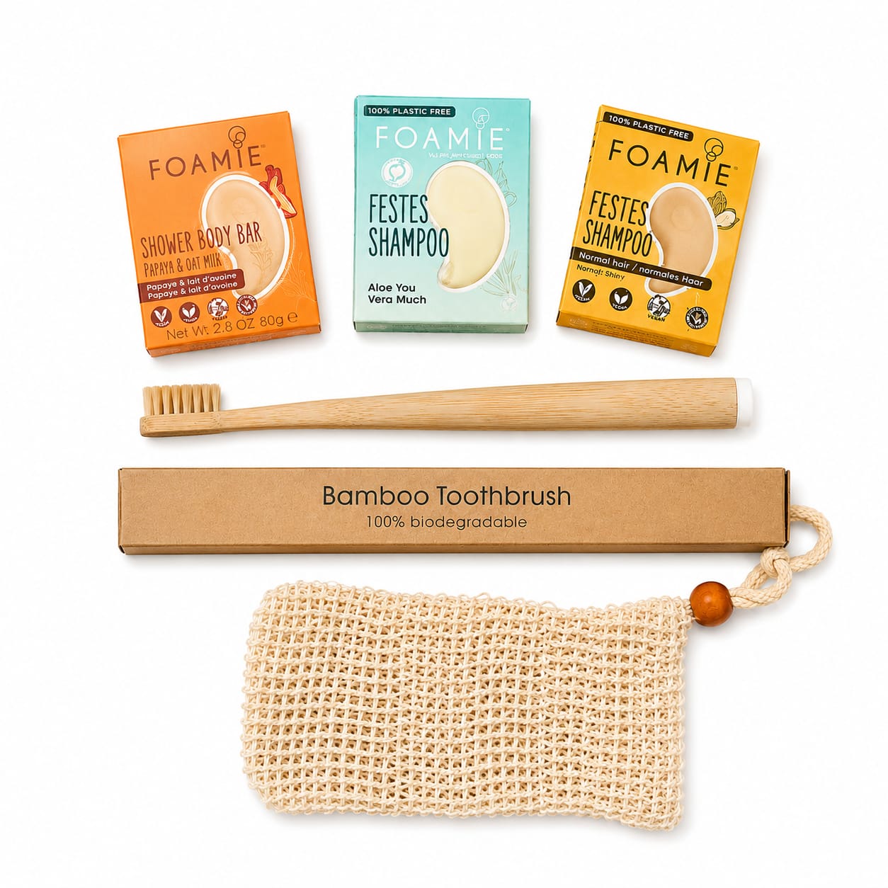 Eco Bath & Dental Travel Set – Sustainable Bathroom Essentials & Plastic-Free Travel Kit
