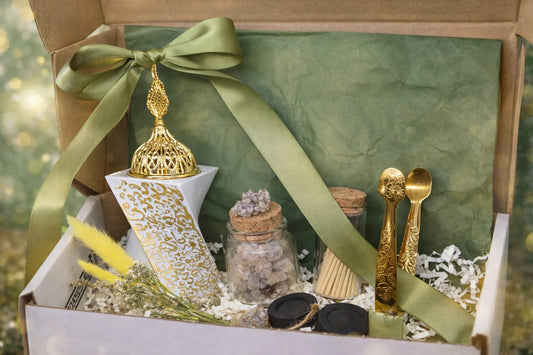 Arabic Incense Burner White Luxury Omani Luban Wellness Ritual Set