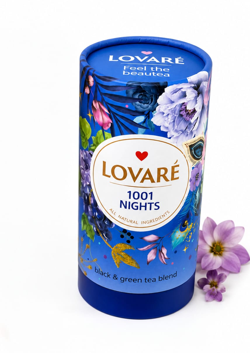 ✨ Lovaré 1001 Nights Luxury Tea Tube – 80g Premium Loose Leaf Blend