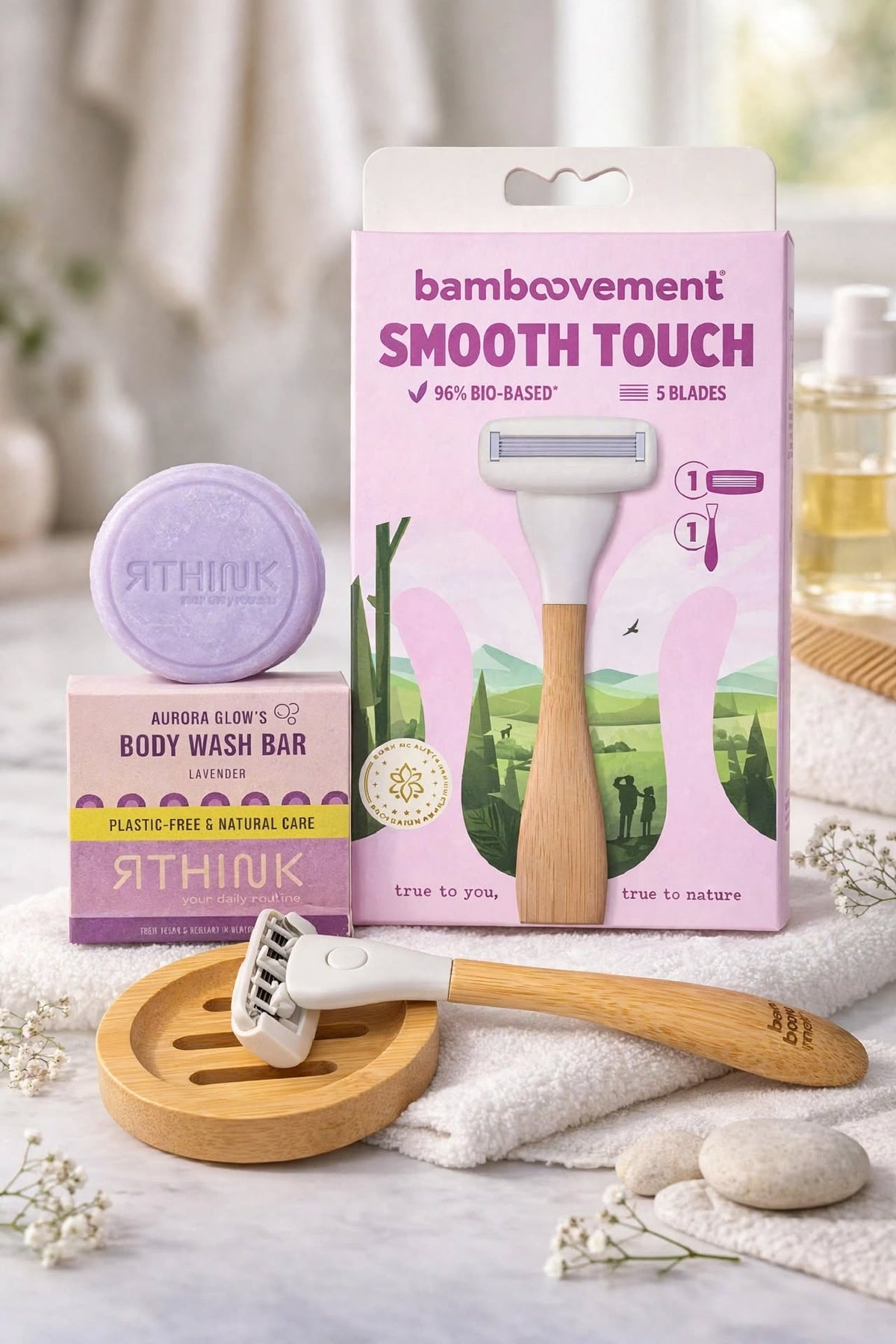 Luxe Eco Scheermes & Douchegel Set | Bamboe Scheerset