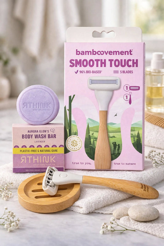 Luxury Eco Razor & Body Wash Bar Bundle | Bamboo Shaving Set