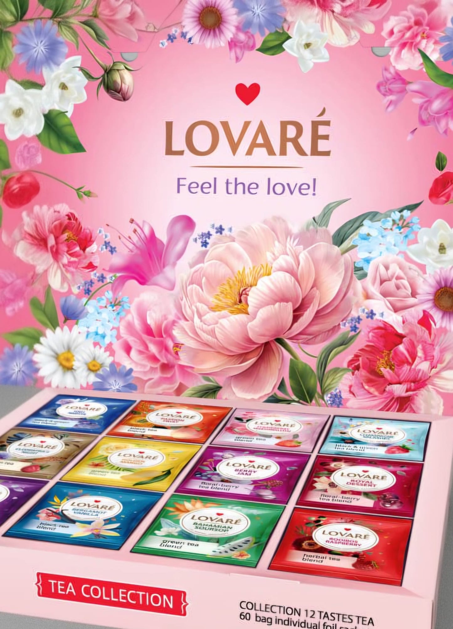 Lovaré Flowers & Tea Collection – Luxury Tea Gift Set (60 Tea Bags)