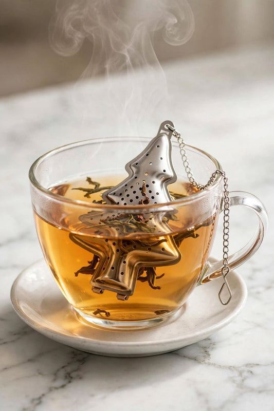 🎄 Christmas Tree Tea Infuser – Silver | Reusable Loose Leaf Tea Strainer