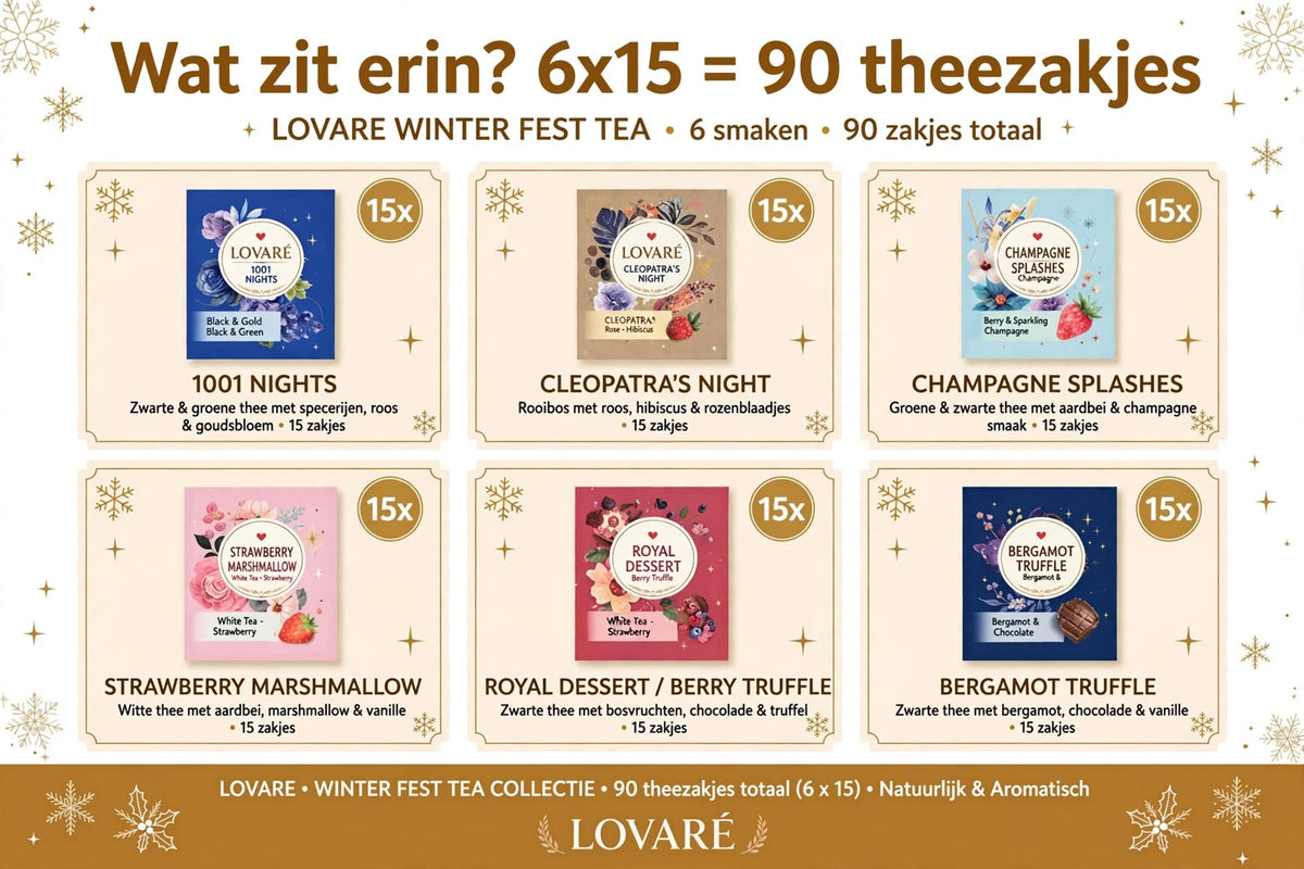 LOVARÉ Winter Fest Tea Set – 90 Premium Theezakjes