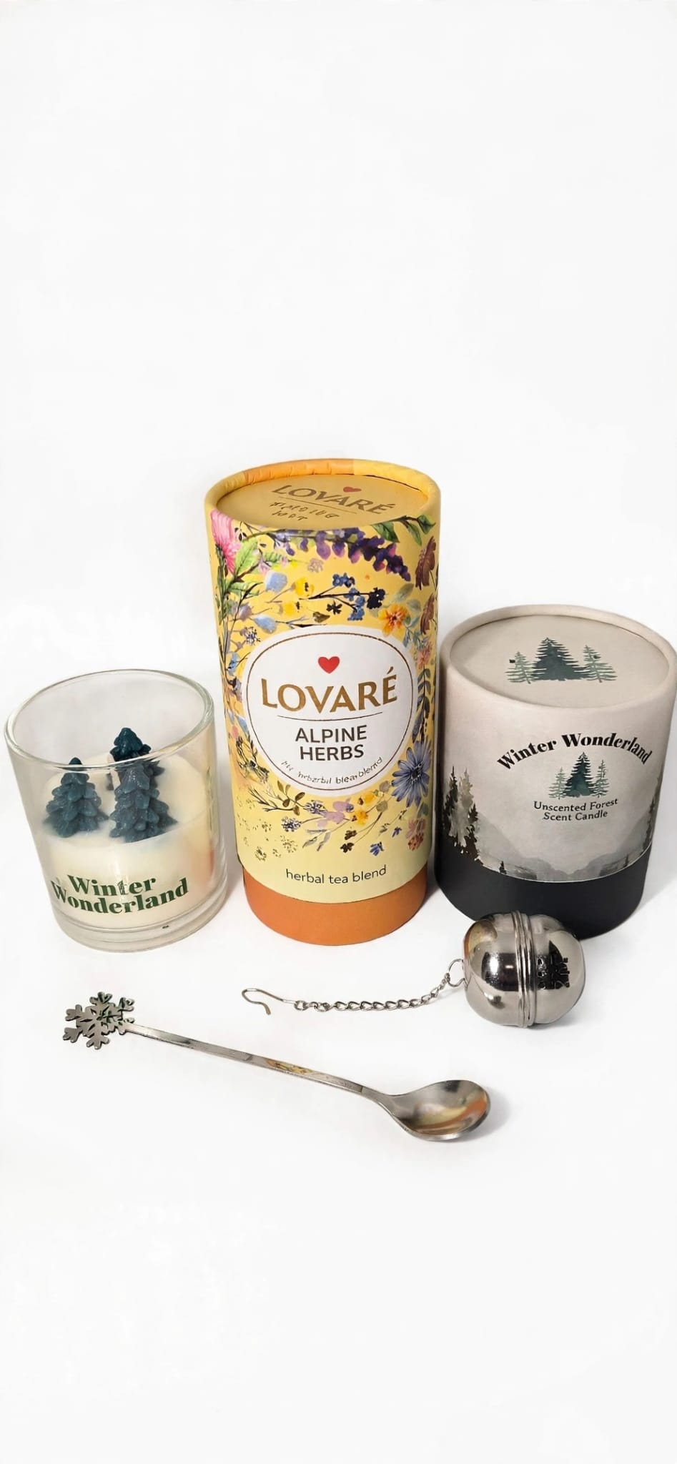 LOVARÉ Alpine Herbs Tea Gift Set 80g | Luxury Christmas Tea Gift with Infuser