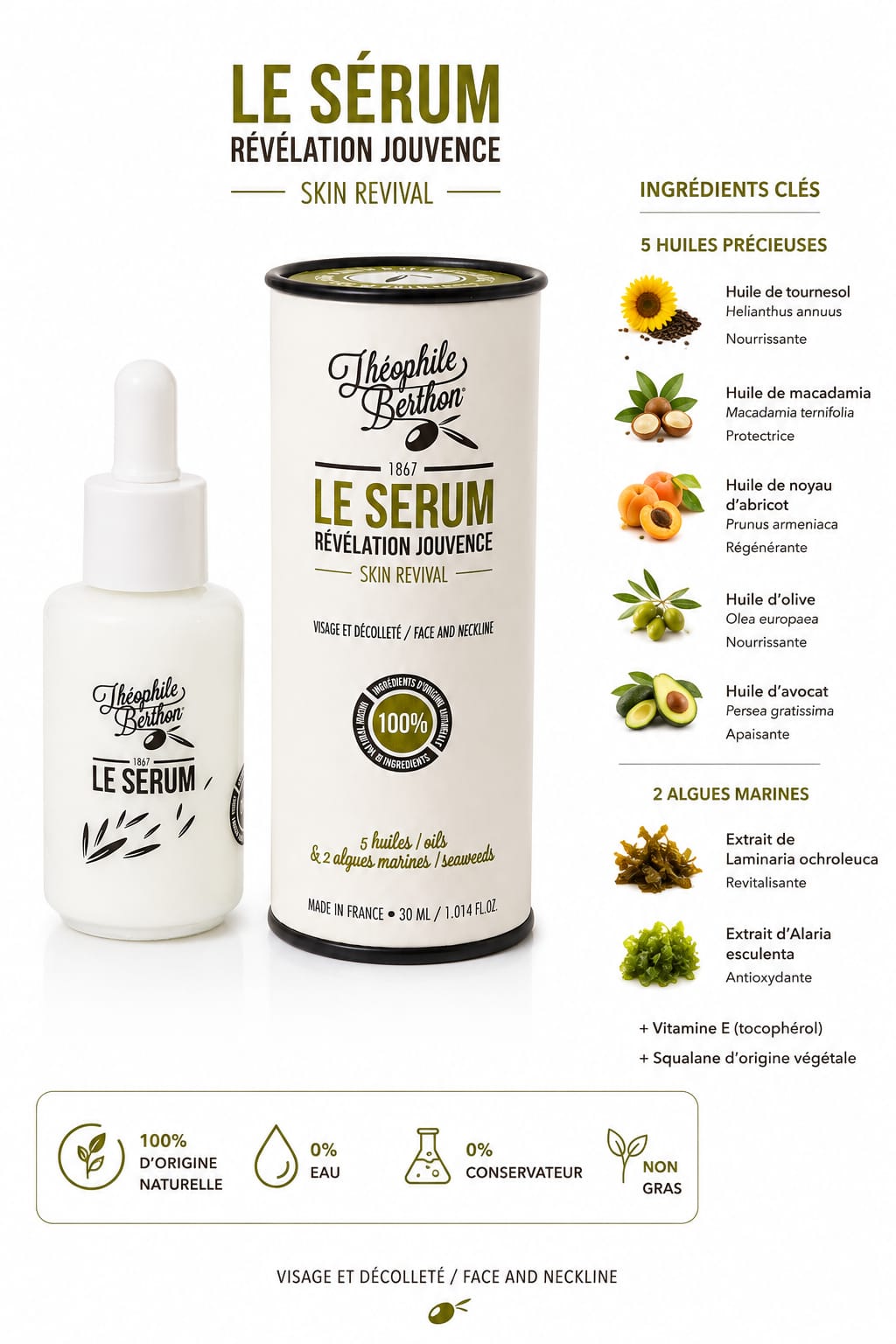 Théophile Berthon Lift & Detox Facial Oil – 100% Natural – 30 ml