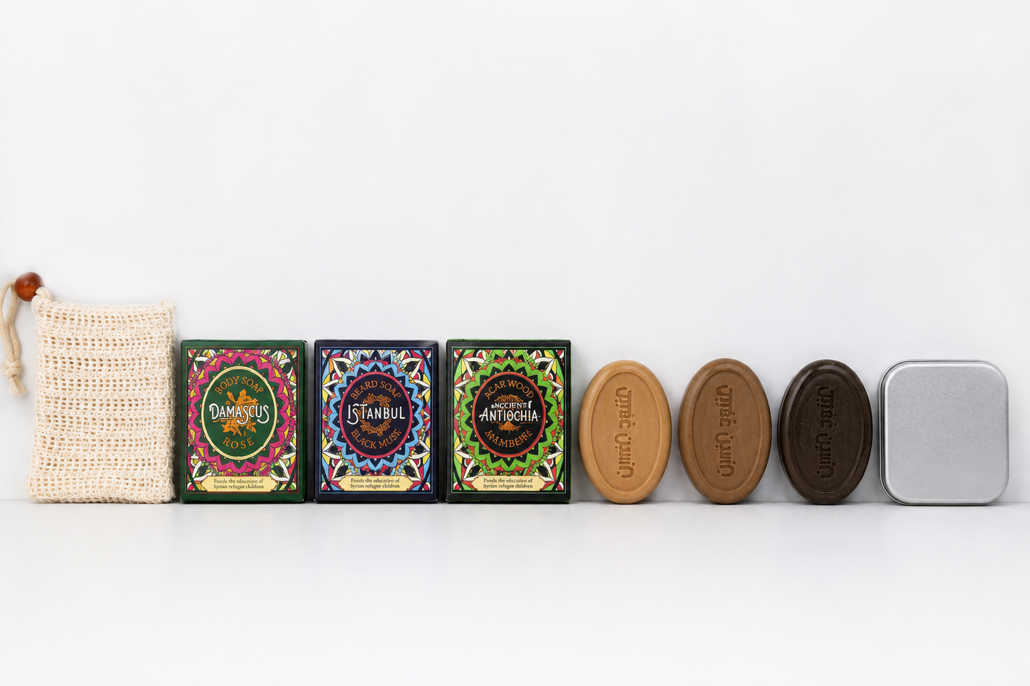 Aleppo Soap Scented with Damask Rose, Black Musk, Oud-Amber: Mix of all 3