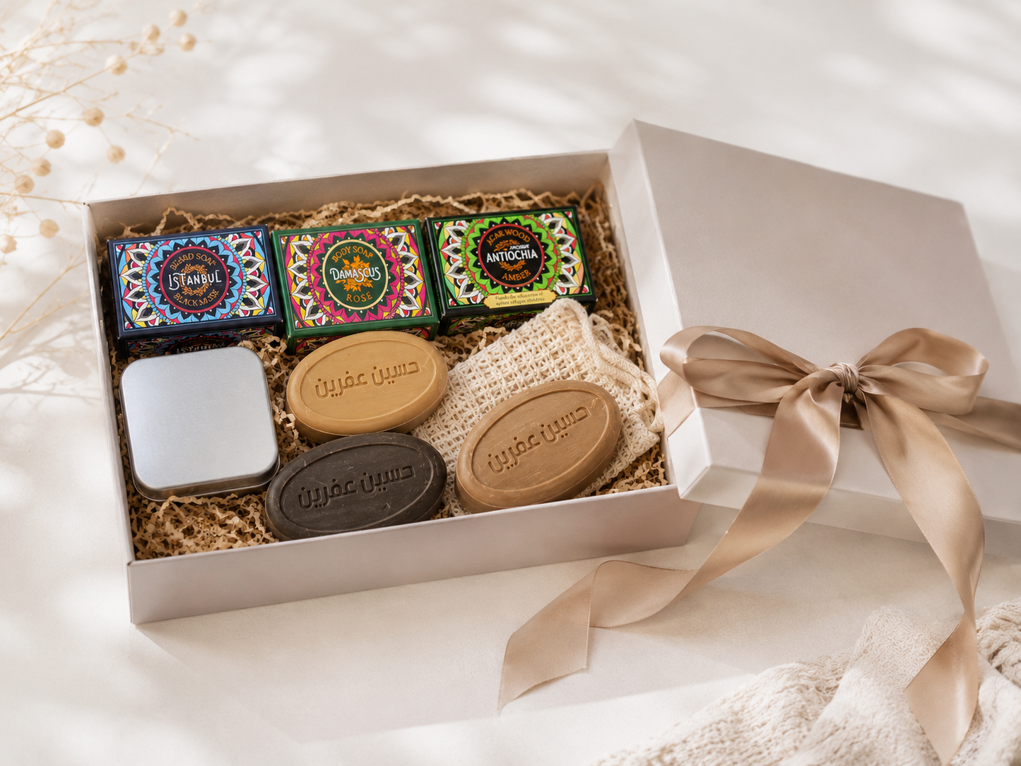 Aleppo Soap Scented with Damask Rose, Black Musk, Oud-Amber: Mix of all 3