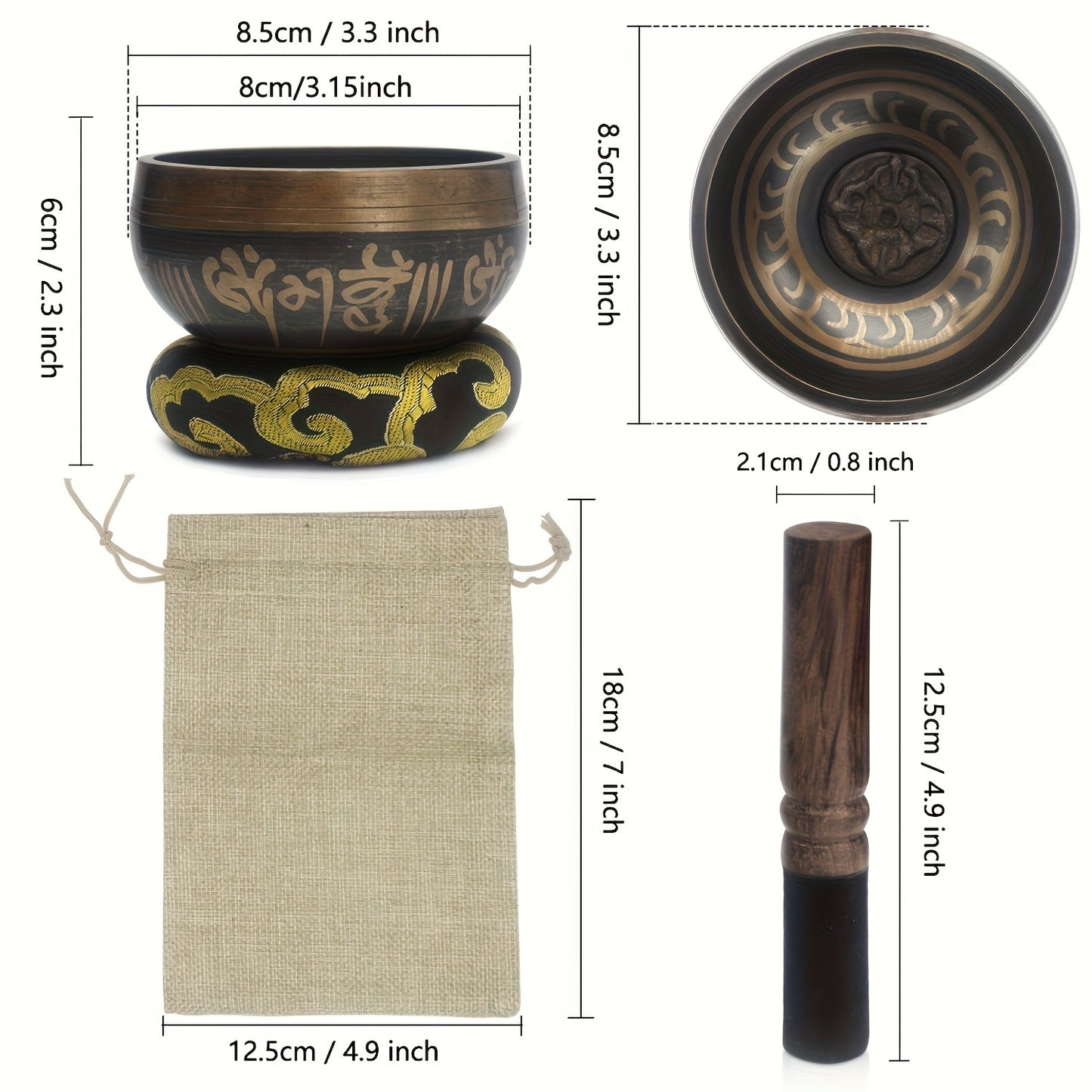 Handmade Tibetan Singing Bowl Set