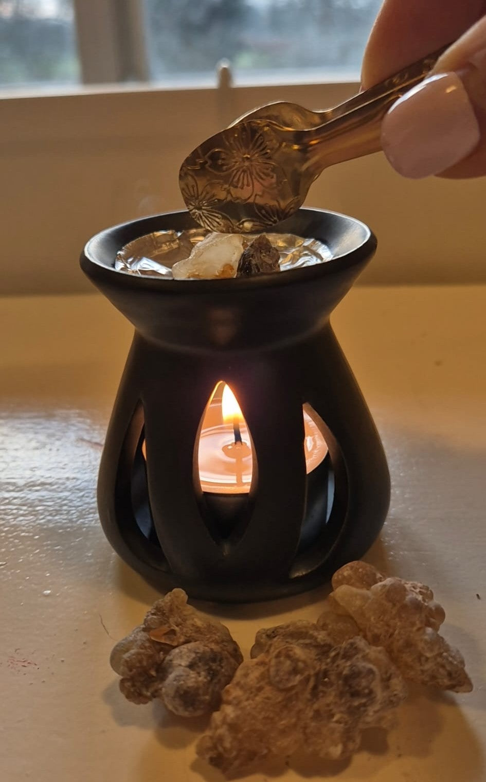 Luxury Omani Luban Gift Set – Black Arabic Aroma Lamp Frankincense Ritual Kit