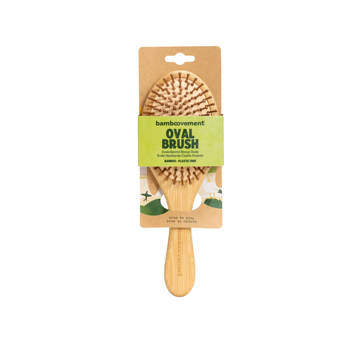Bamboo Hairbrush – Plastic-Free Vegan Hair Brush with Bamboo Pins | Bamboe Haarborstel Duurzaam
