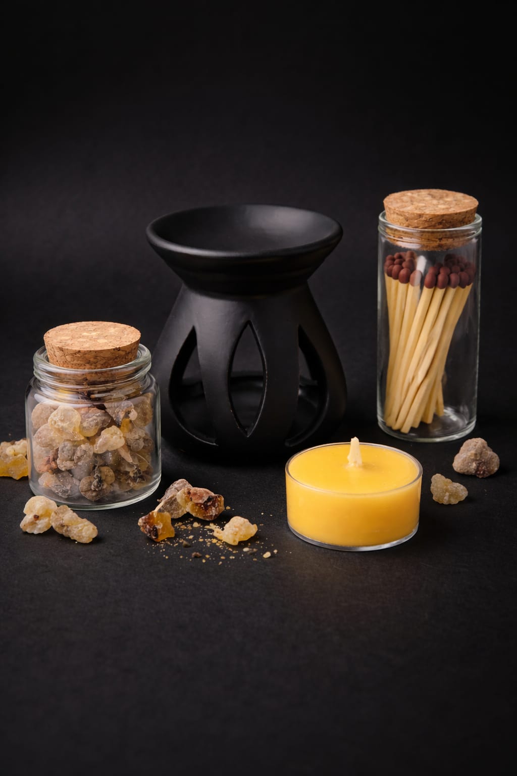 Luxury Omani Luban Gift Set – Black Arabic Aroma Lamp Frankincense Ritual Kit