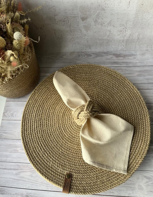Handmade Round Placemats 30 cm – Onderzetter Bord / Tafel Placemat – Duurzame Tafeldecoratie – Set of 1/4/6