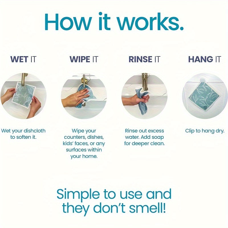 Reusable Wood Pulp Kitchen Cloth – Washable, Fast-Drying and Plastic-Free