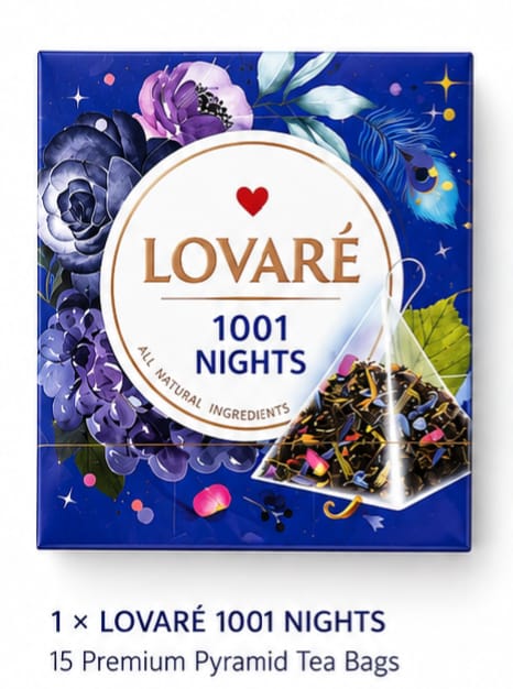 Lovaré 1001 Nights – Premium Pyramid Tea Bags (15 Tea Bags)