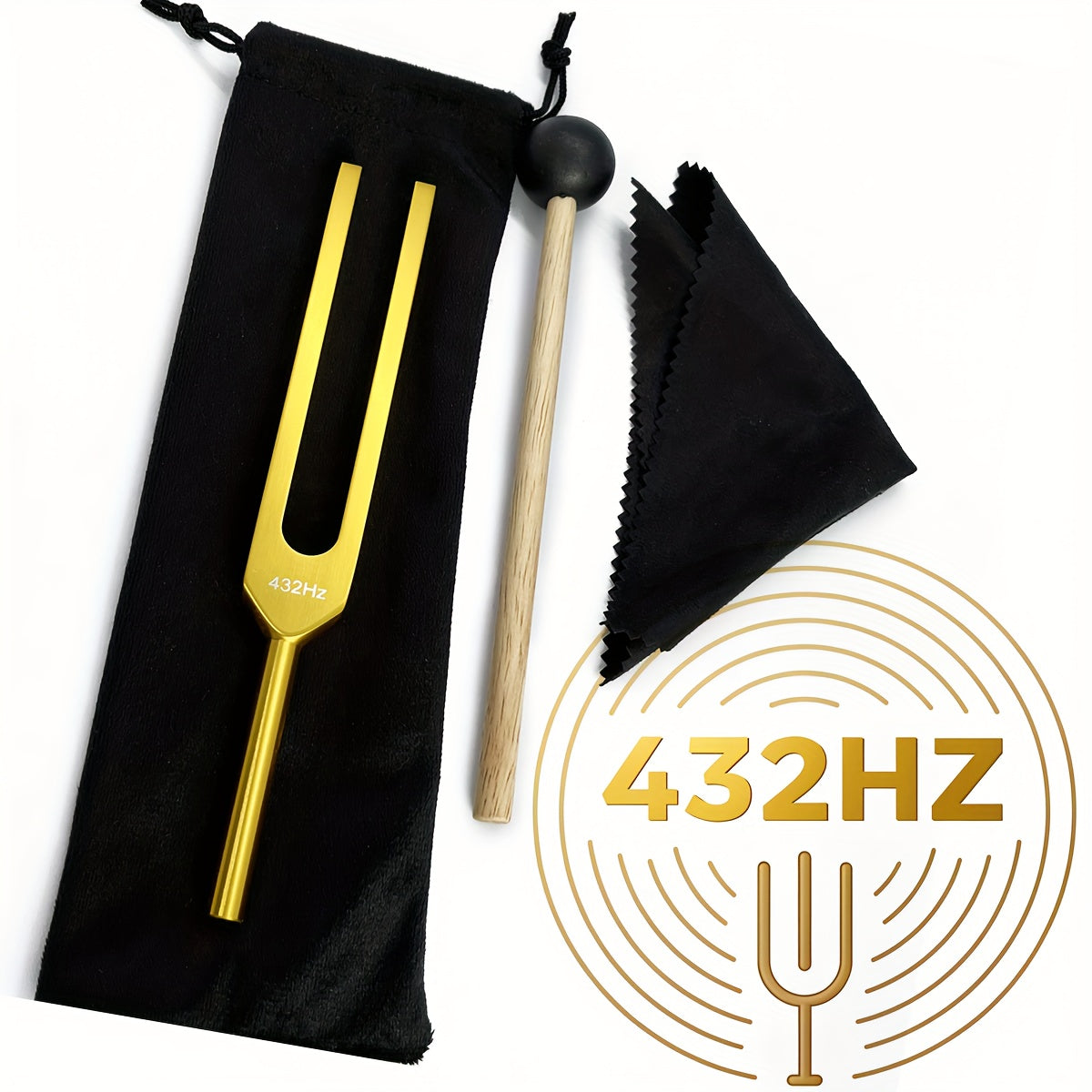 432Hz Golden Tuning Fork Set