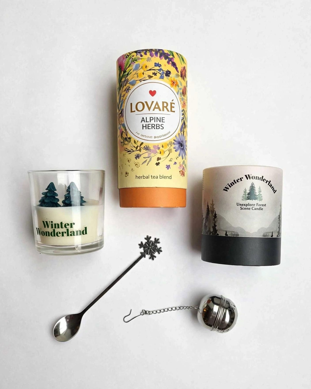 LOVARÉ Alpine Herbs Tea Gift Set 80g | Luxury Christmas Tea Gift with Infuser
