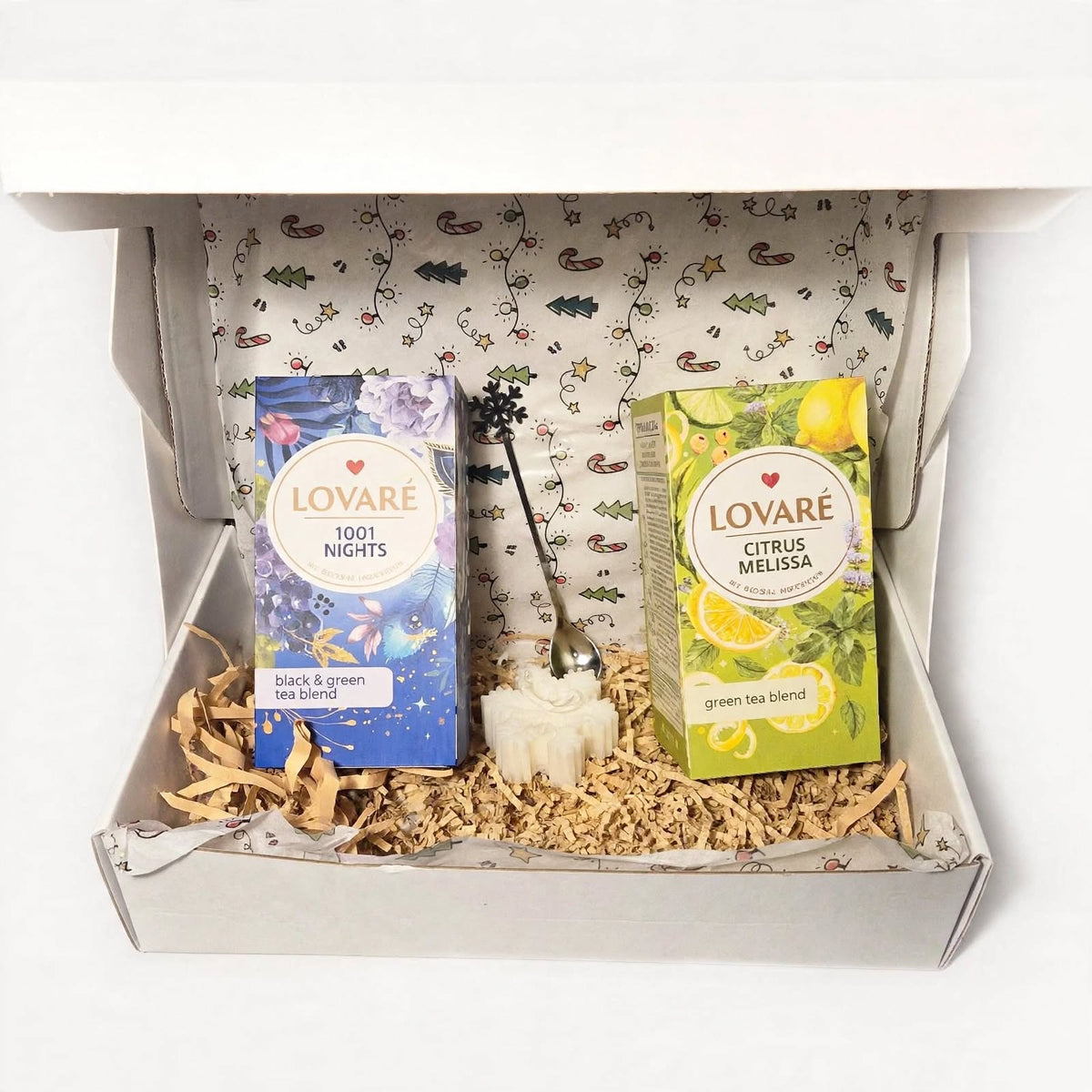 Winter Tea Set with Candle | Cozy Gift | Holiday Care Package