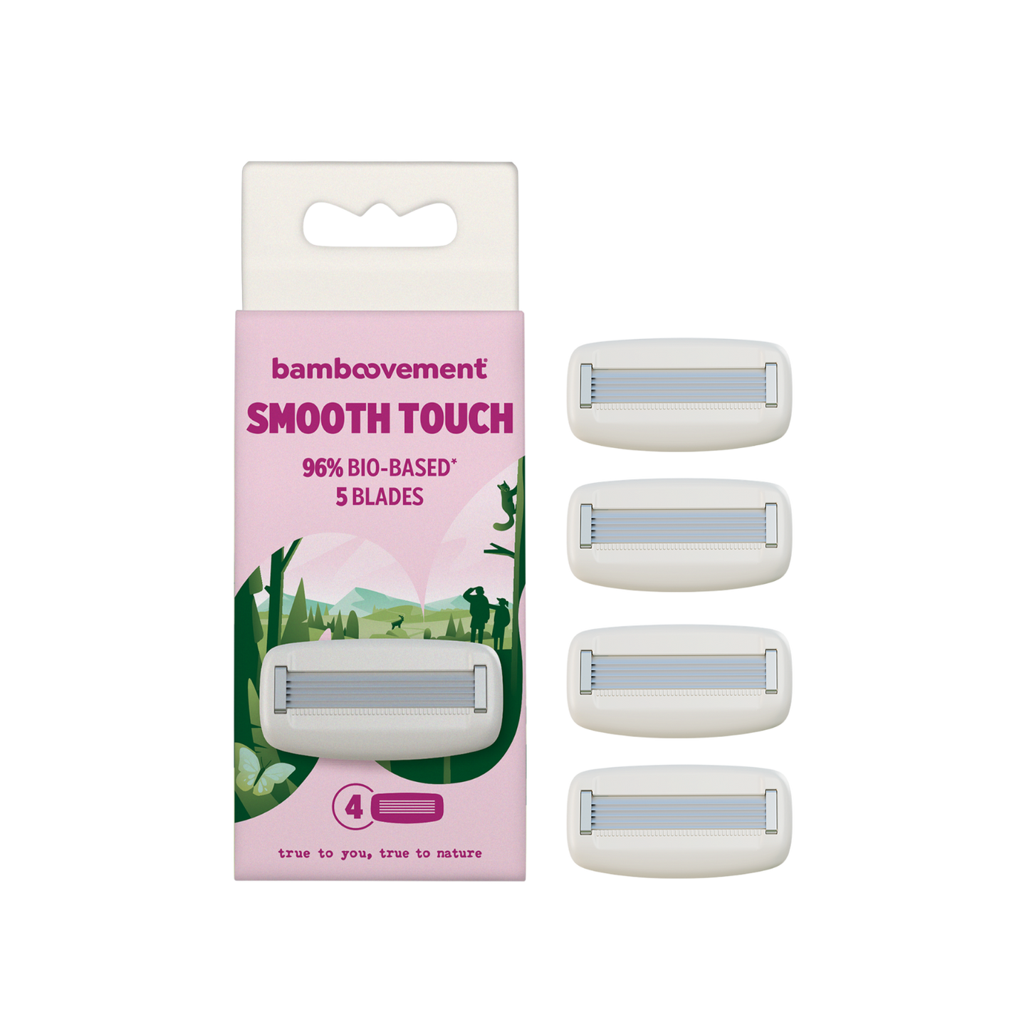 Eco-Friendly 5-Blade Razor Cartridges – 96% Bio-Based, Sustainable Shaving, Plastic-Free Alternative