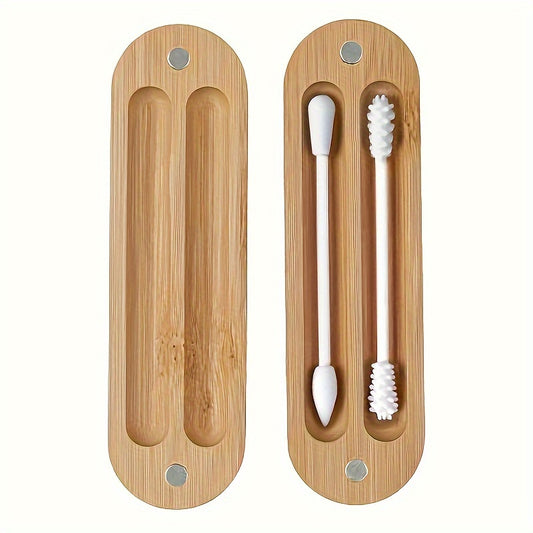 Reusable Silicone Makeup Pads Set (2pcs) with Bamboo Storage Box