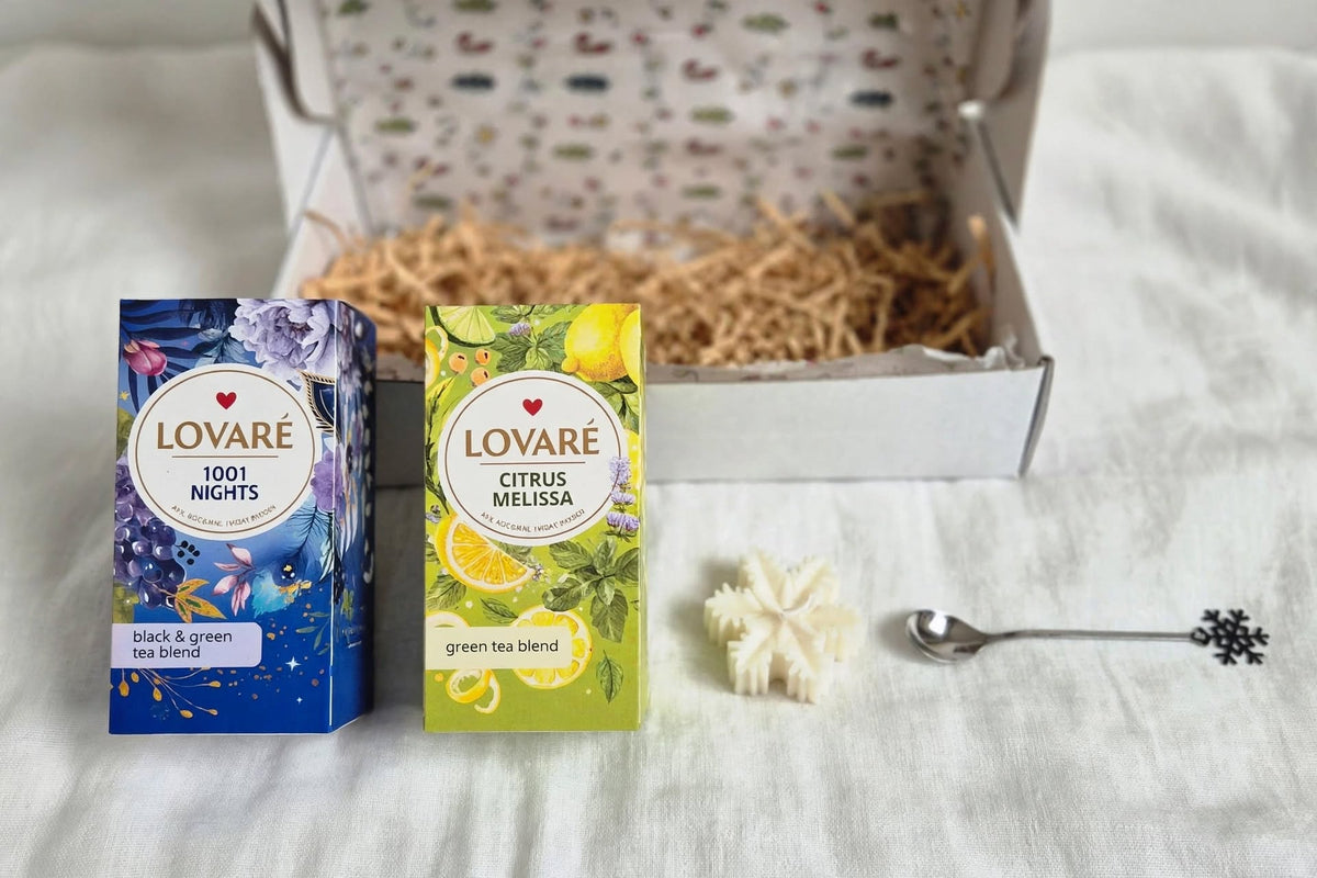 Winter Tea Set with Candle | Cozy Gift | Holiday Care Package