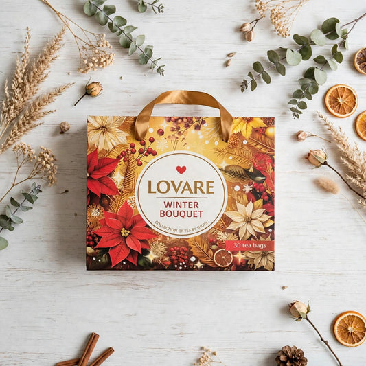 LOVARÉ Winter Bouquet – Premium Thee Cadeauset – Luxe Theecollectie – Winter & Kerst Cadeau