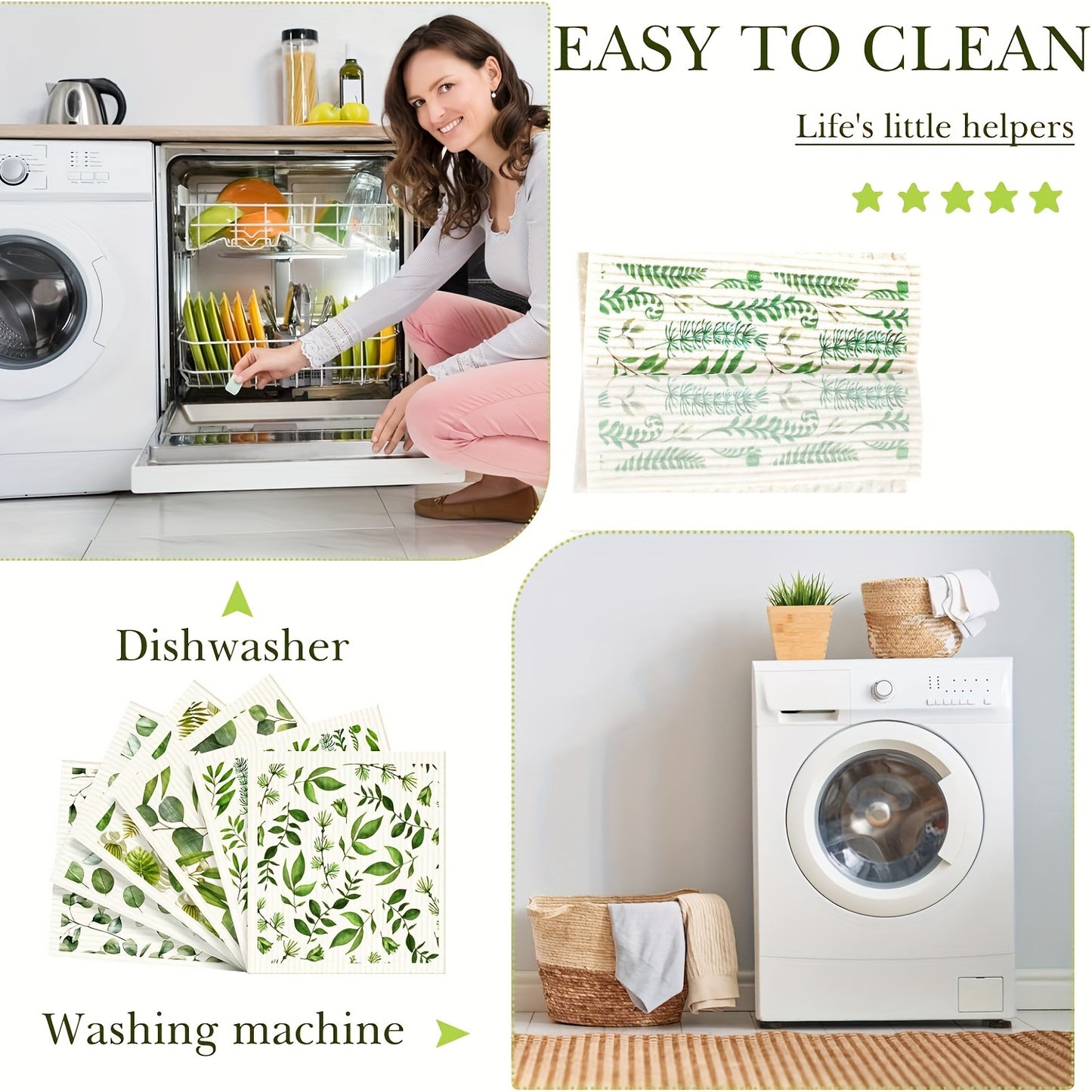 Reusable Wood Pulp Kitchen Cloth – Washable, Fast-Drying and Plastic-Free