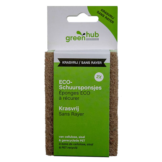Heavy Duty Eco Scrub Sponges (2-Pack) – Strong Cleaning Power | Cellulose, Sisal & Recycled Materials