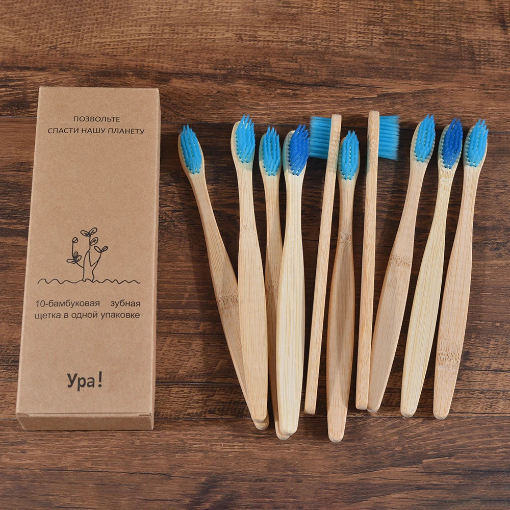 Bamboo World – 10-Piece Eco-Friendly Bamboo Toothbrush Set