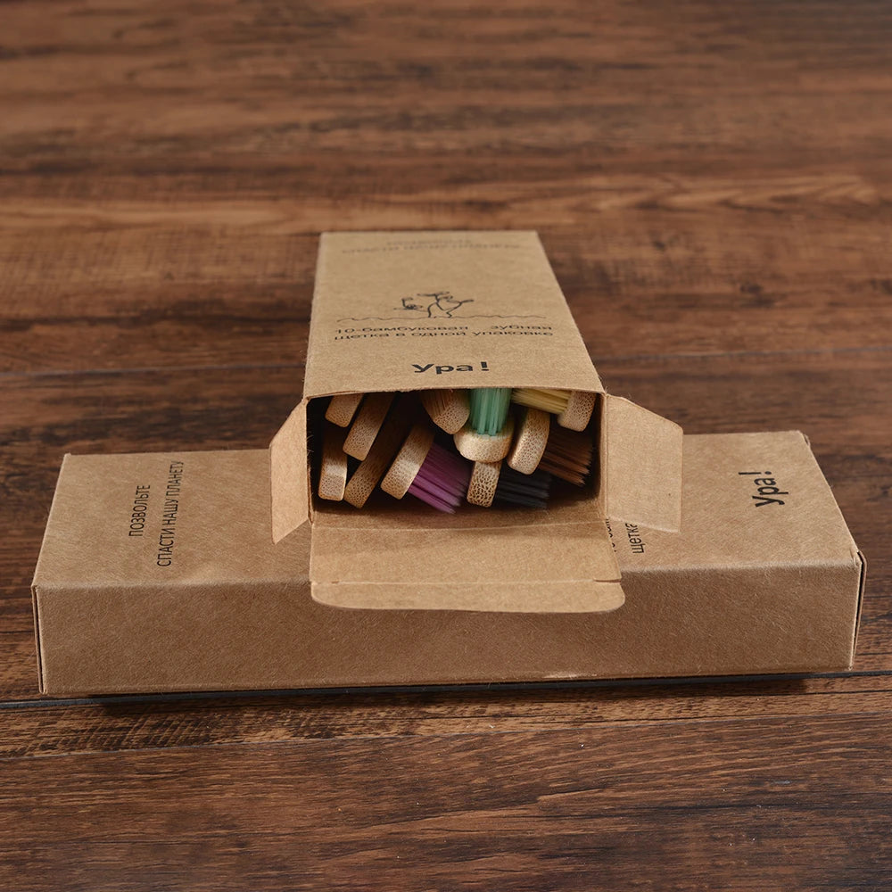 Bamboo World – 10-Piece Eco-Friendly Bamboo Toothbrush Set