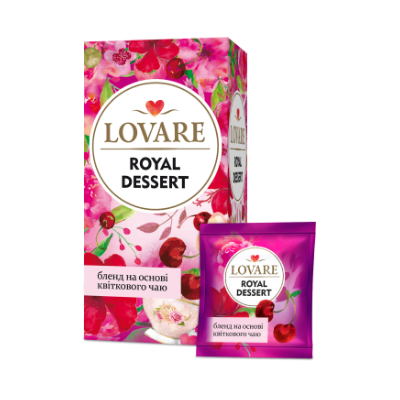Lovaré Royal Dessert – Premium Fruit &amp; Herbal Tea | 24 Individually Wrapped Tea Bags