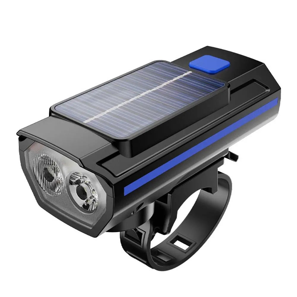 Solar Bike Headlight with Horn & Power Display