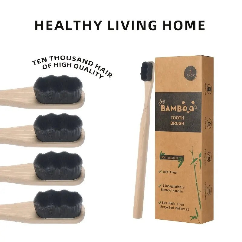Bamboo Toothbrush Set – 4 pcs