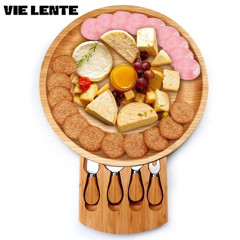 Bamboo Cheese Board Set with Knife