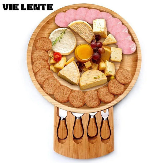 Bamboo Cheese Board Set with Knife