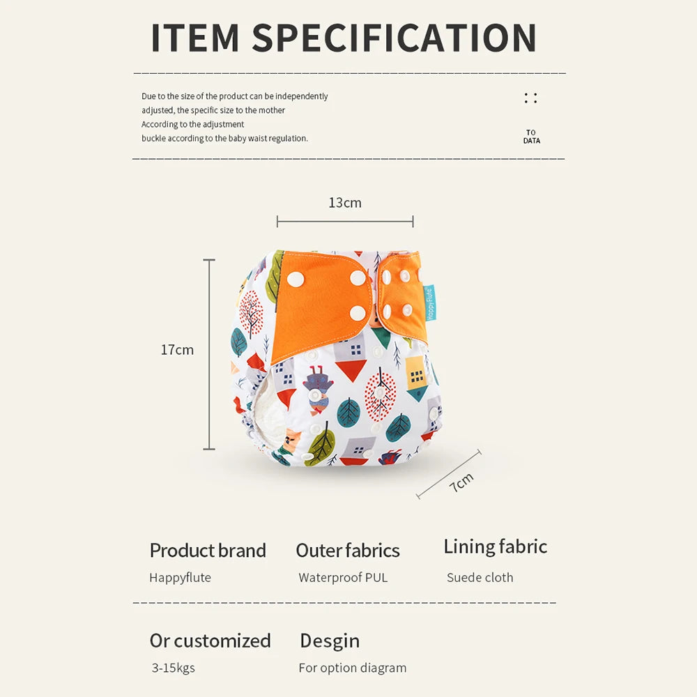 4Pcs/Set Eco-Friendly  Reusable Baby Diapers