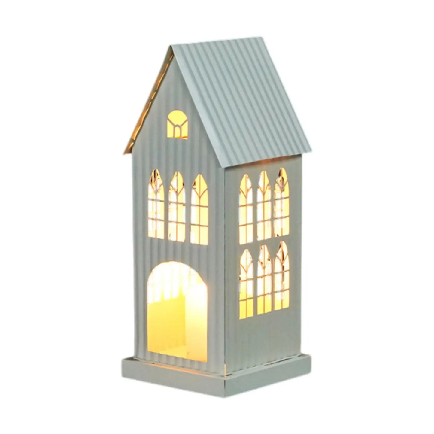 Rustic Village House Candle Holder – Iron Tealight Lantern