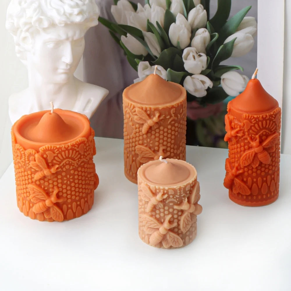 Honeybee Beehive Soybean Wax Pillar Mold