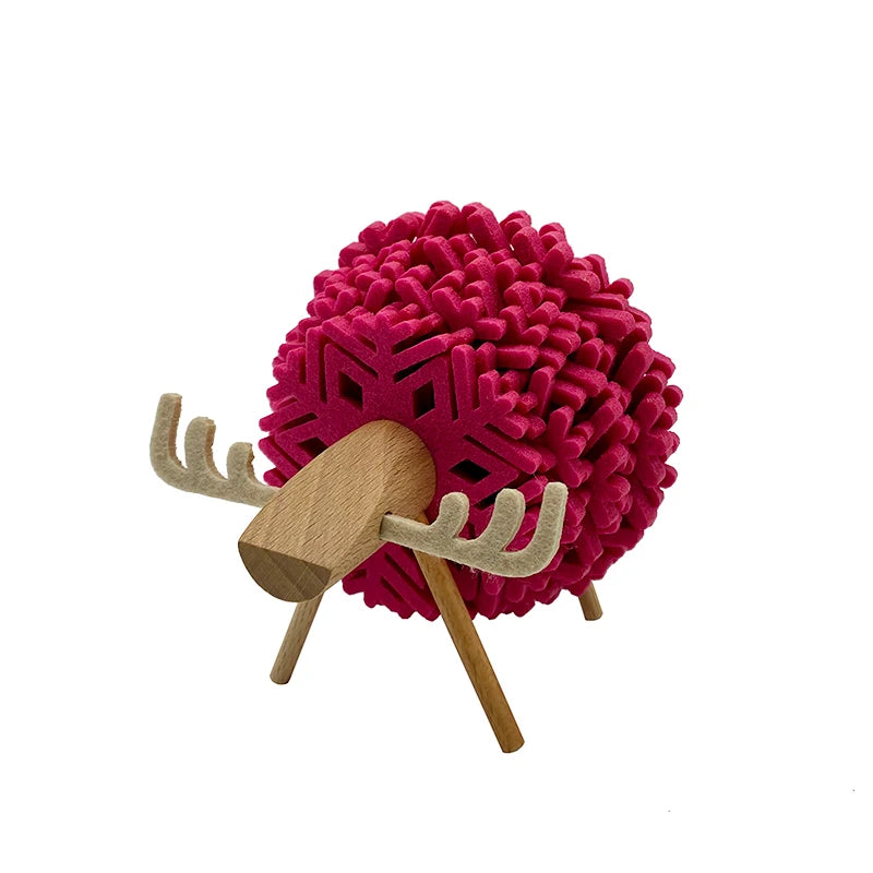 Christmas Elk-Shape Felt Coaster Set — 12pcs