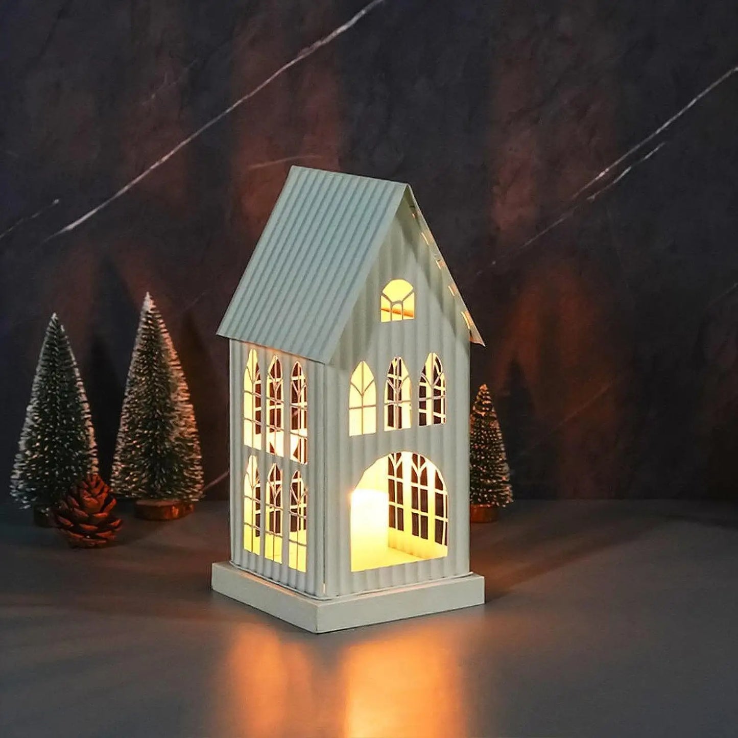 Rustic Village House Candle Holder – Iron Tealight Lantern