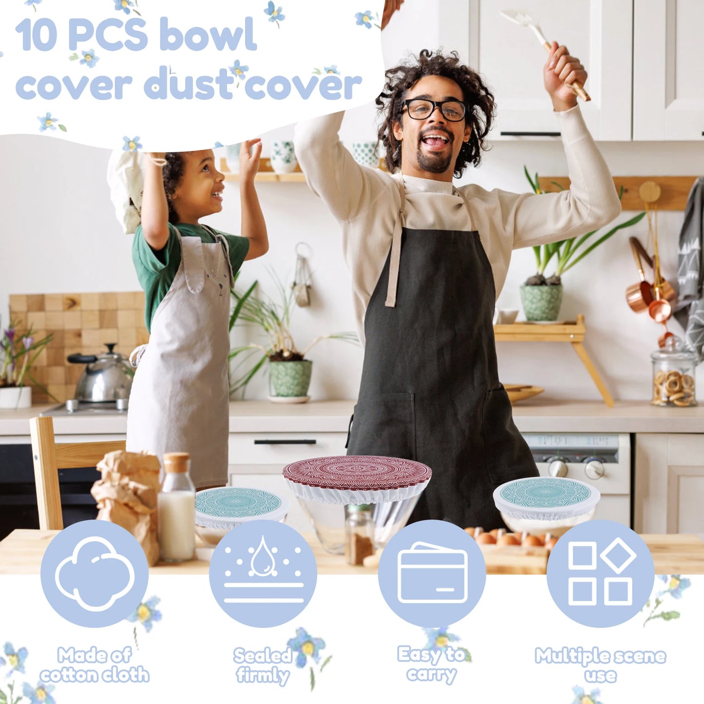 Herbruikbare katoenen komhoezen - set van 10 | Ecologische voedselopslag 