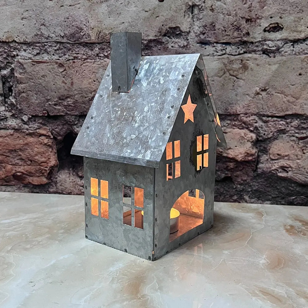 Nordic Hollowed-Out Small House Candle Holder