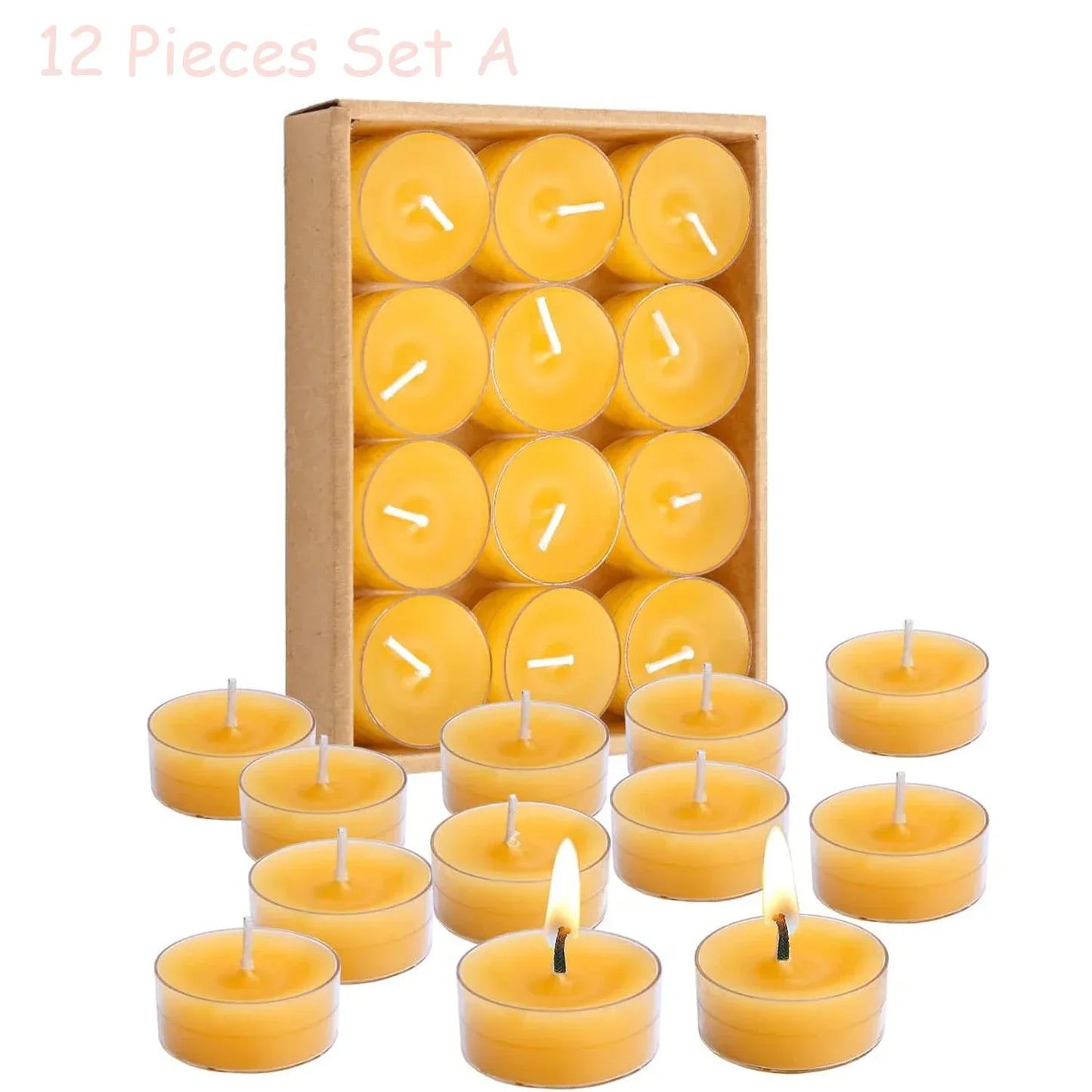 Natural Beeswax Tealight Candles – Handcrafted, Smokeless & Eco-Friendly
