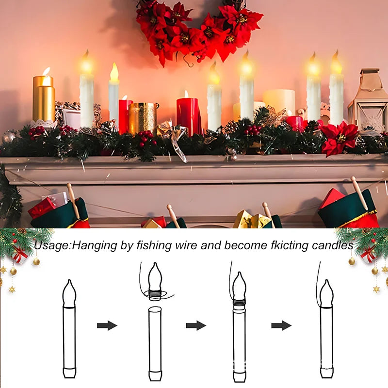 Floating Flameless LED Candles – Magic Remote-Control Set (12pcs)