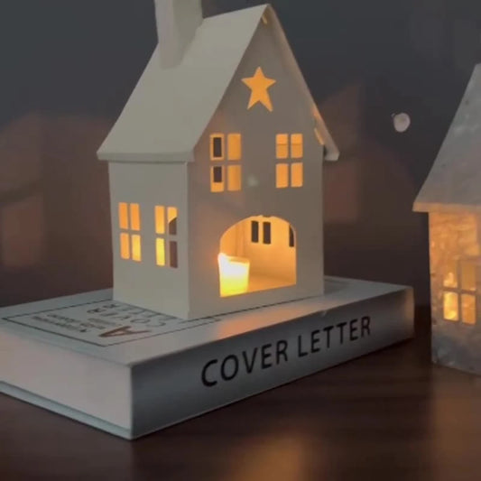Nordic Hollowed-Out Small House Candle Holder