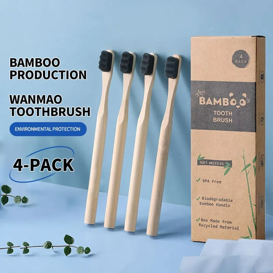 Bamboo Toothbrush Set – 4 pcs