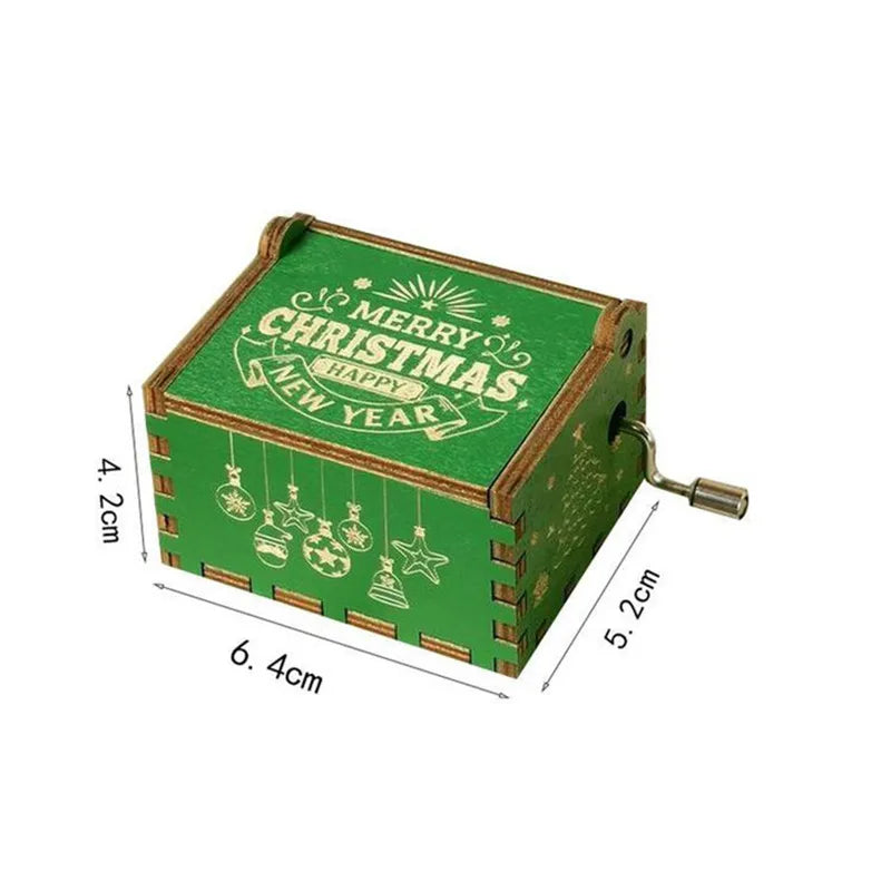 Wooden Hand-Crank Music Box – “We Wish You a Merry Christmas”